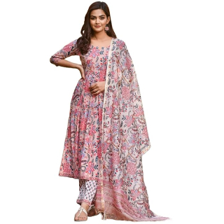 Buy Upto 80% Off On Women Floral Printed Kurta and Pant Set With Dupatta